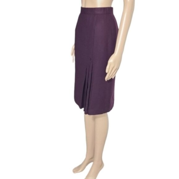 Vintage Esseci 100% Wool Pencil Skirt Womens Pleated Skirt Size 6 Made in Italy - Picture 3 of 10